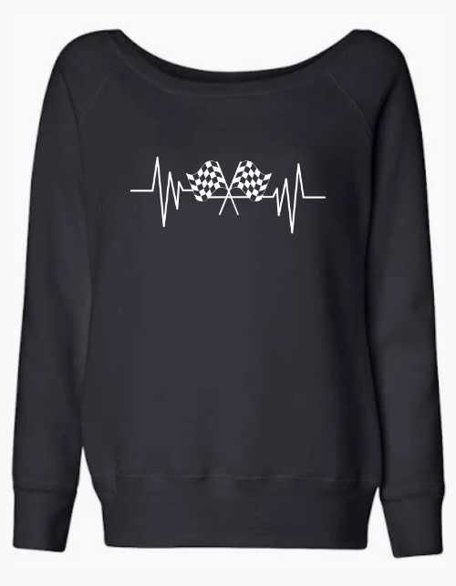 Racing Heartbeat Wide Neck Sweatshirt